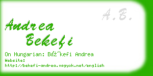 andrea bekefi business card